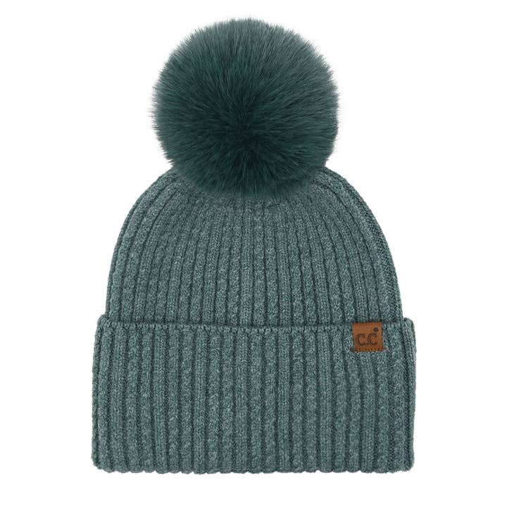 Cable Cuff Pom C.C Beanie