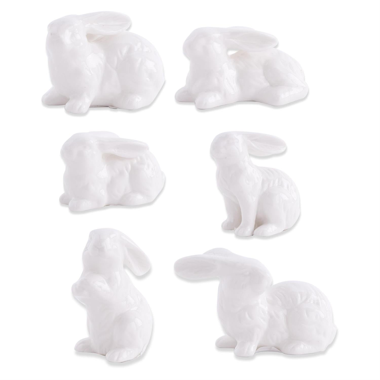 2.75 INCH ASSORTED WHITE PORCELAIN BUNNIES