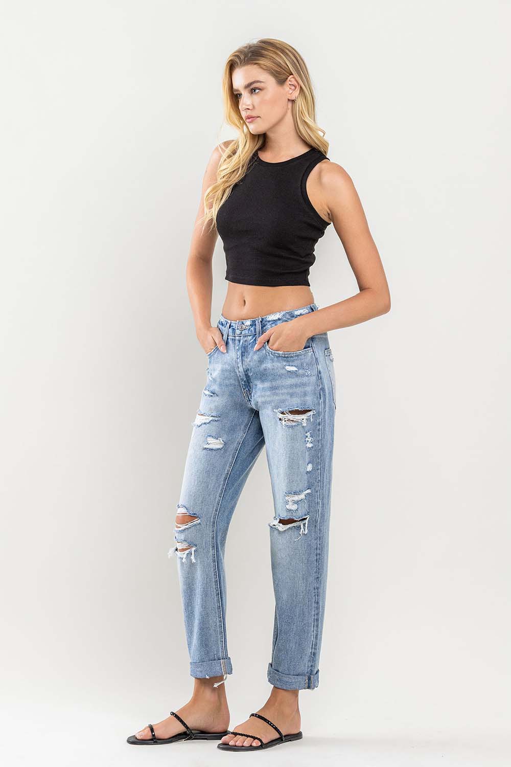 WORN BLUE BOYFRIEND JEAN