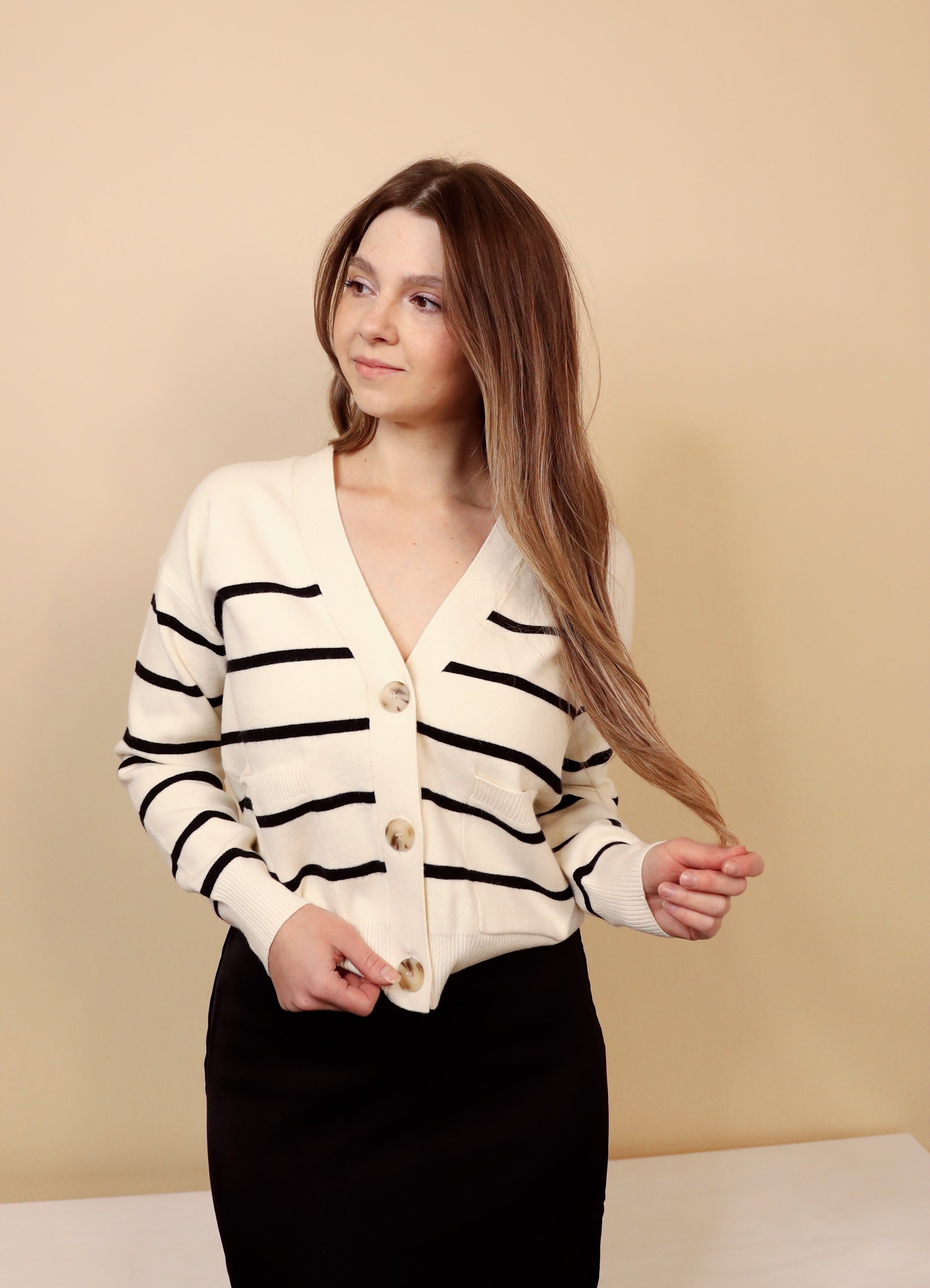 DAFNI STRIPED CARDIGAN