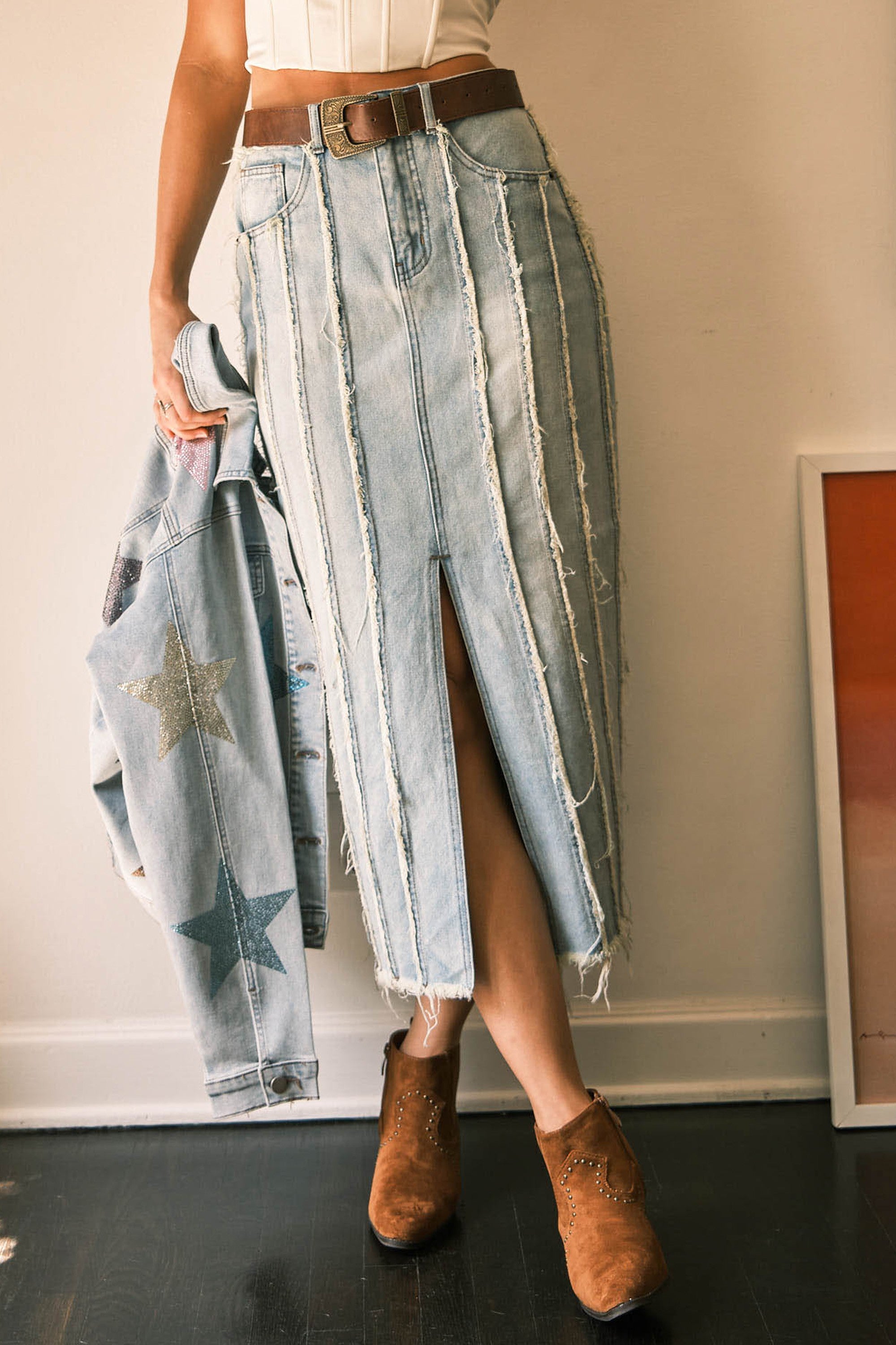 HAILIE DENIM MAXI SKIRT