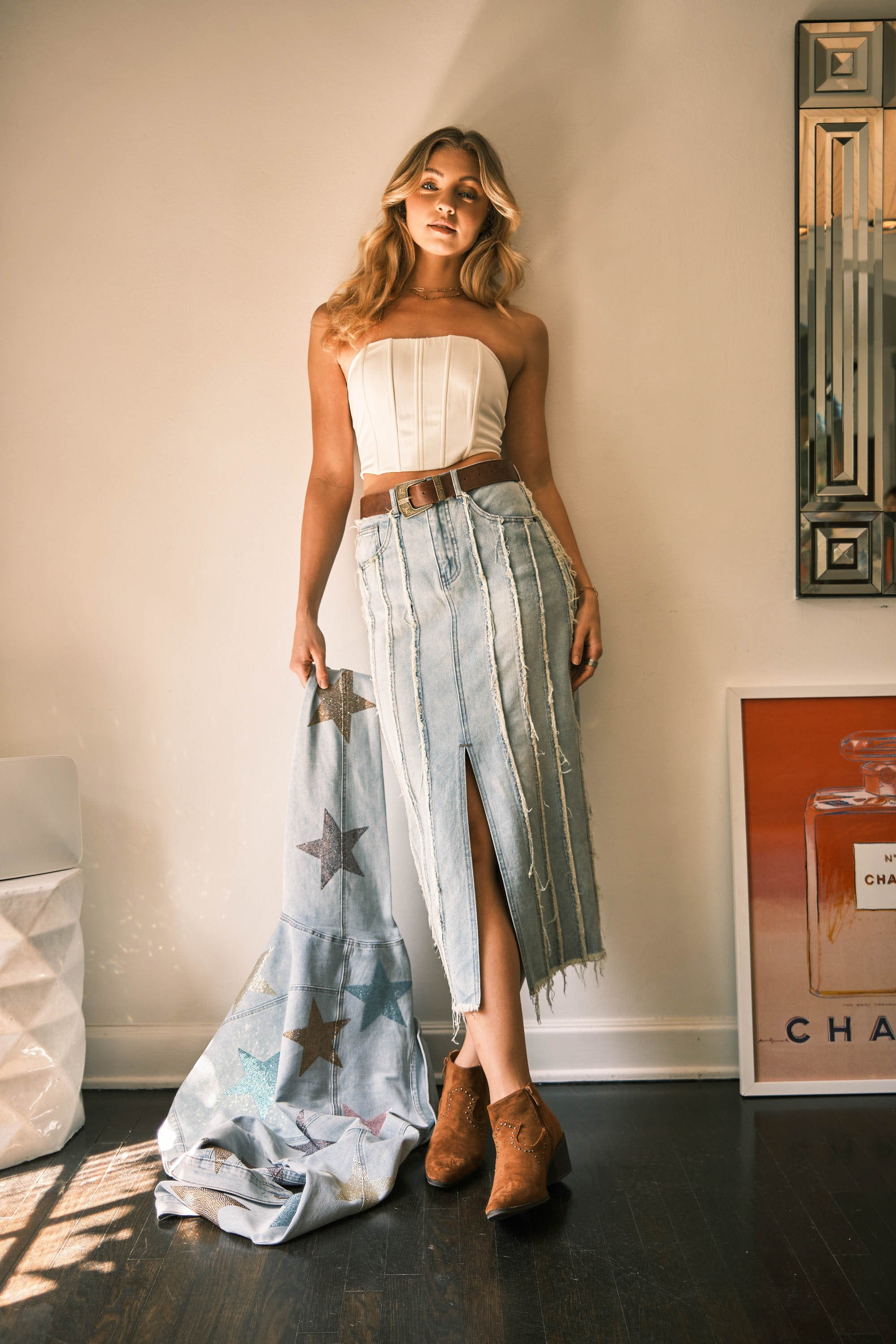 HAILIE DENIM MAXI SKIRT