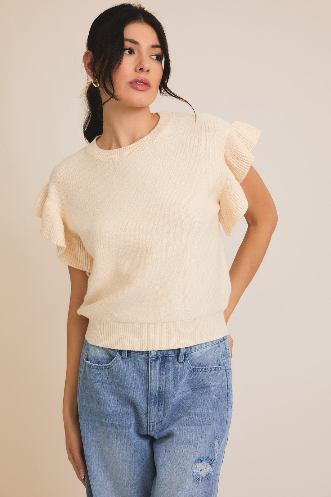 MARNI RUFFLE SLEEVE TOP