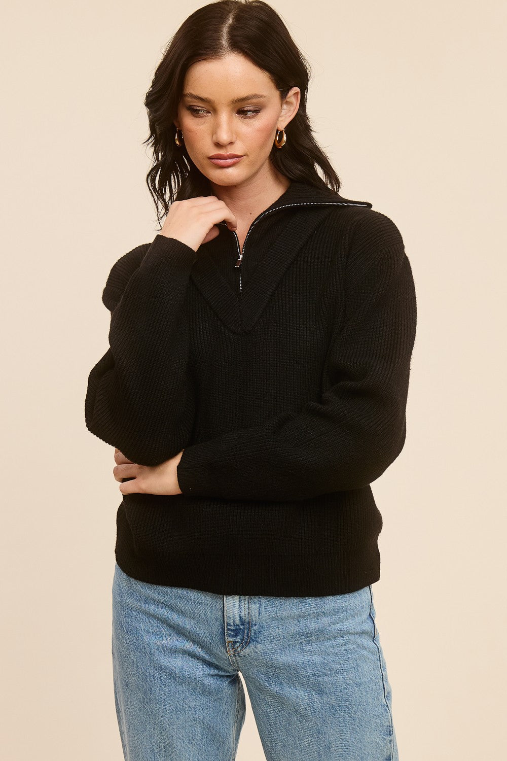 LOGAN HALF ZIP SWEATER