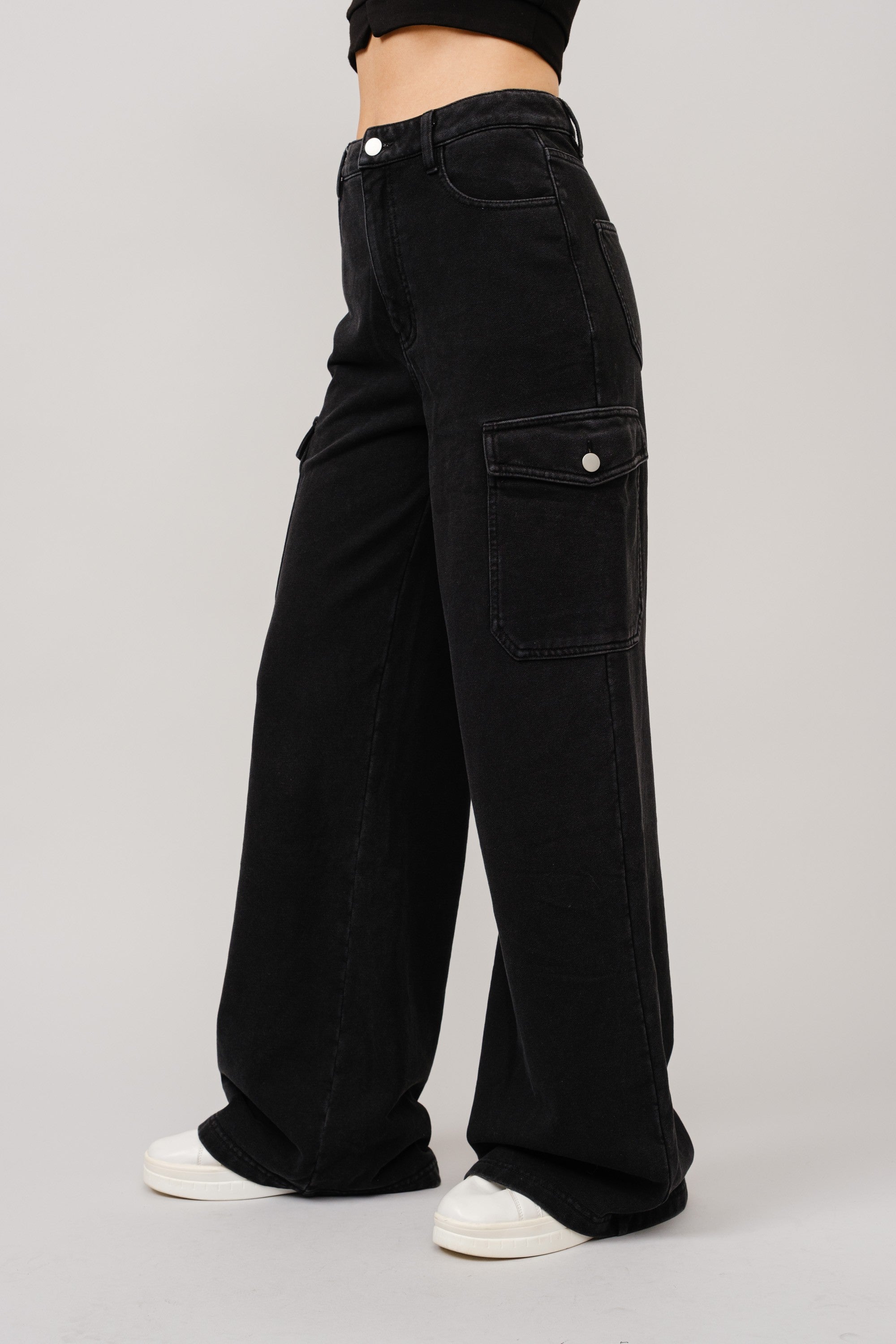 MAEVE HR WIDE DENIM SWEATPANTS