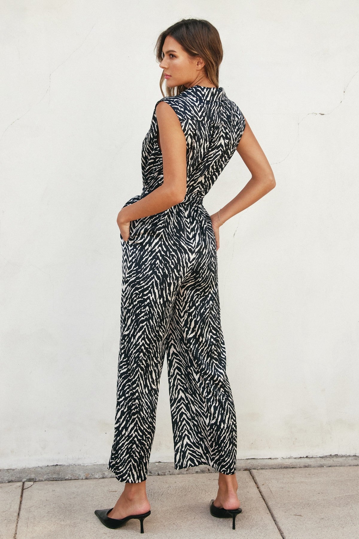 Untamed Sleeveless Shirt Jumpsuit