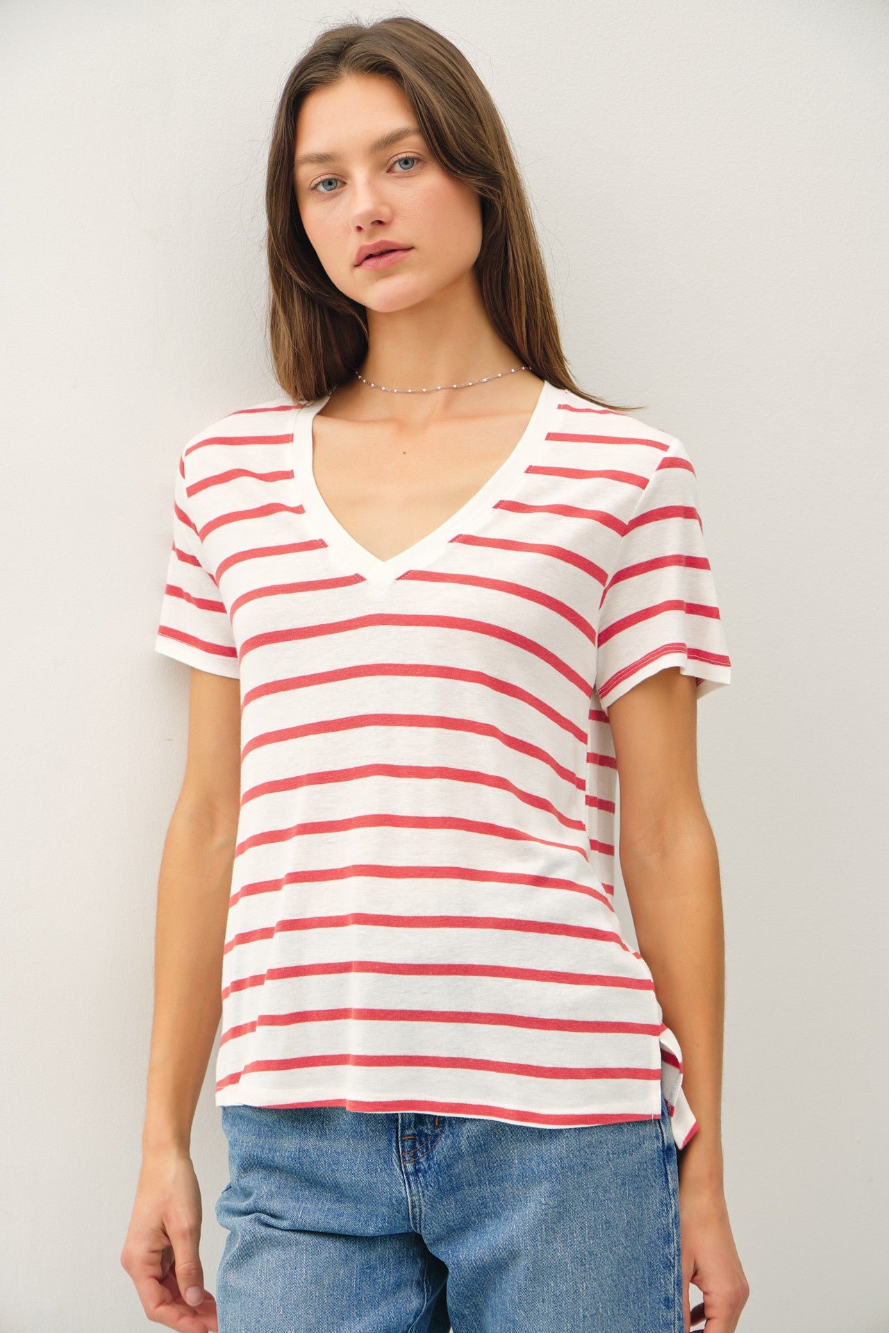 KARA STRIPED T-SHIRT