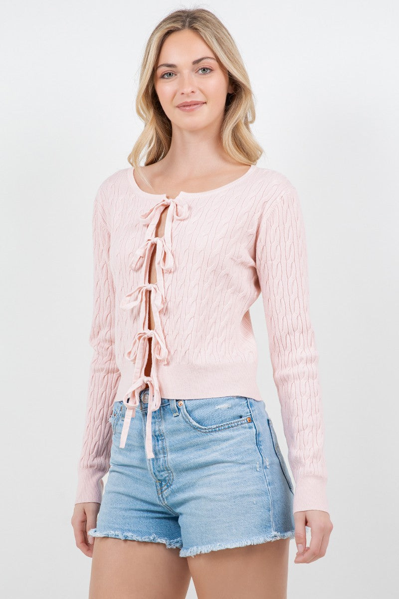 LUCILE TIE FRONT SWEATER