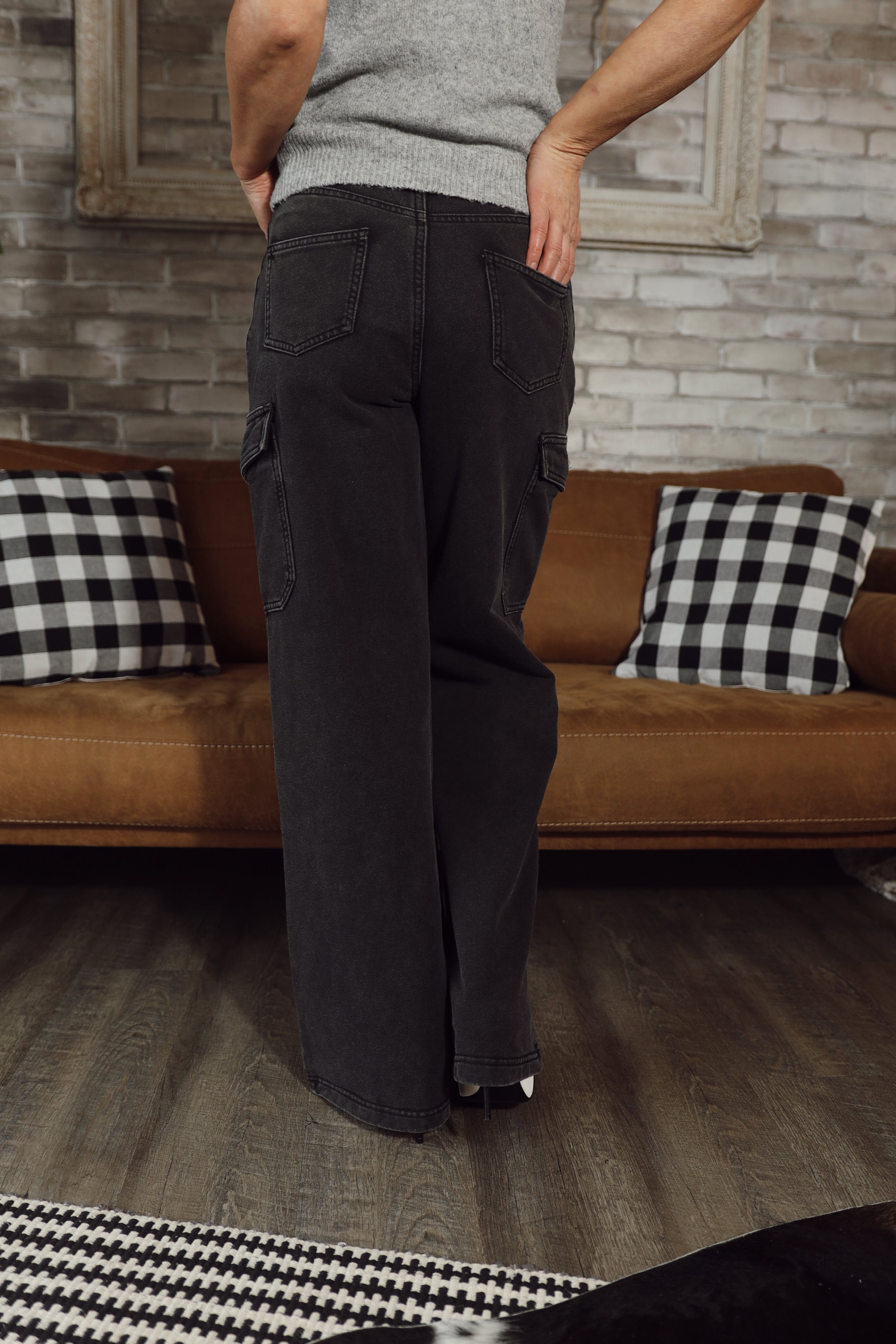 MAEVE HR WIDE DENIM SWEATPANTS