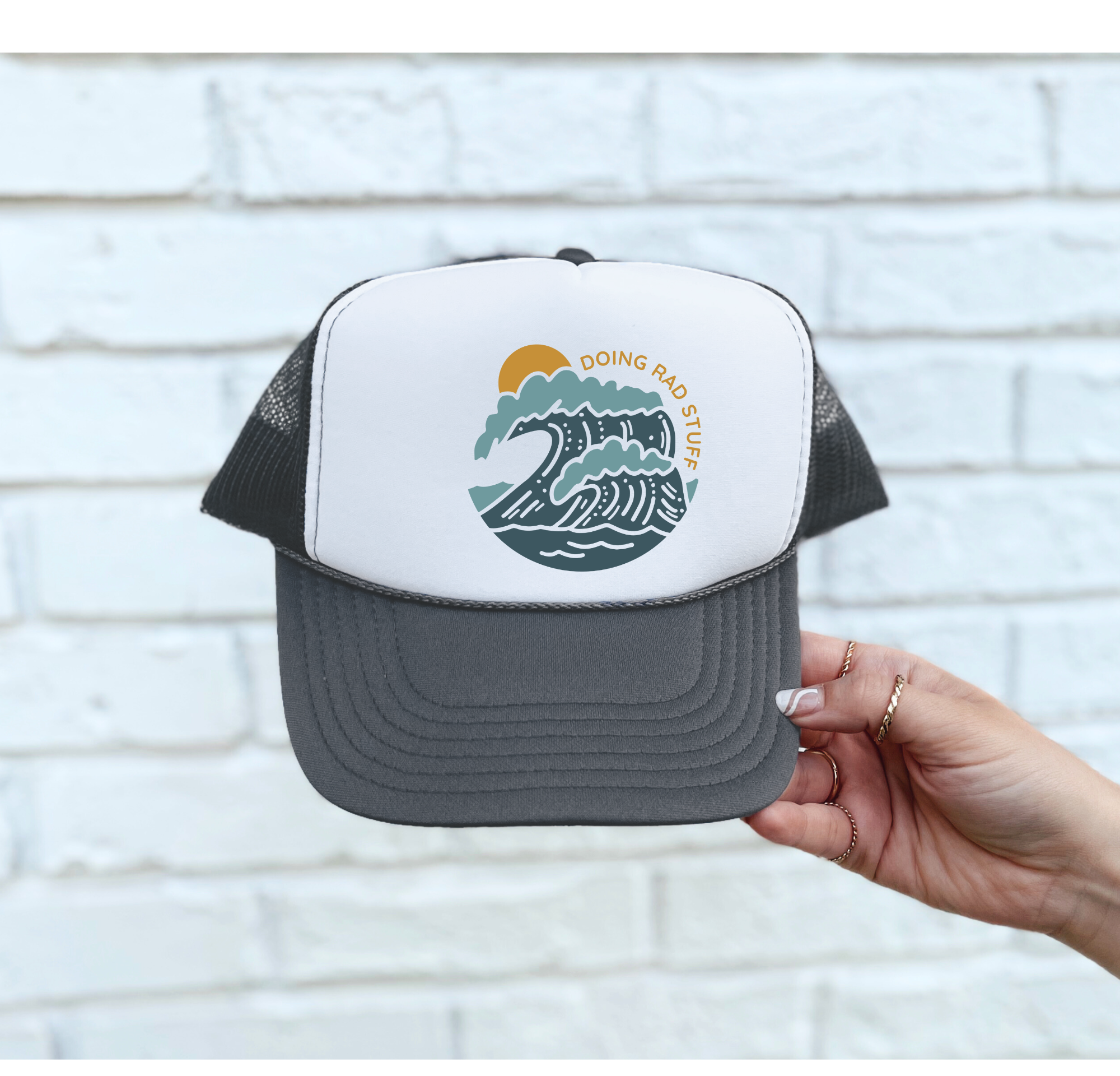 Surf Adult Trucker Hat Wave Doing Rad Stuff