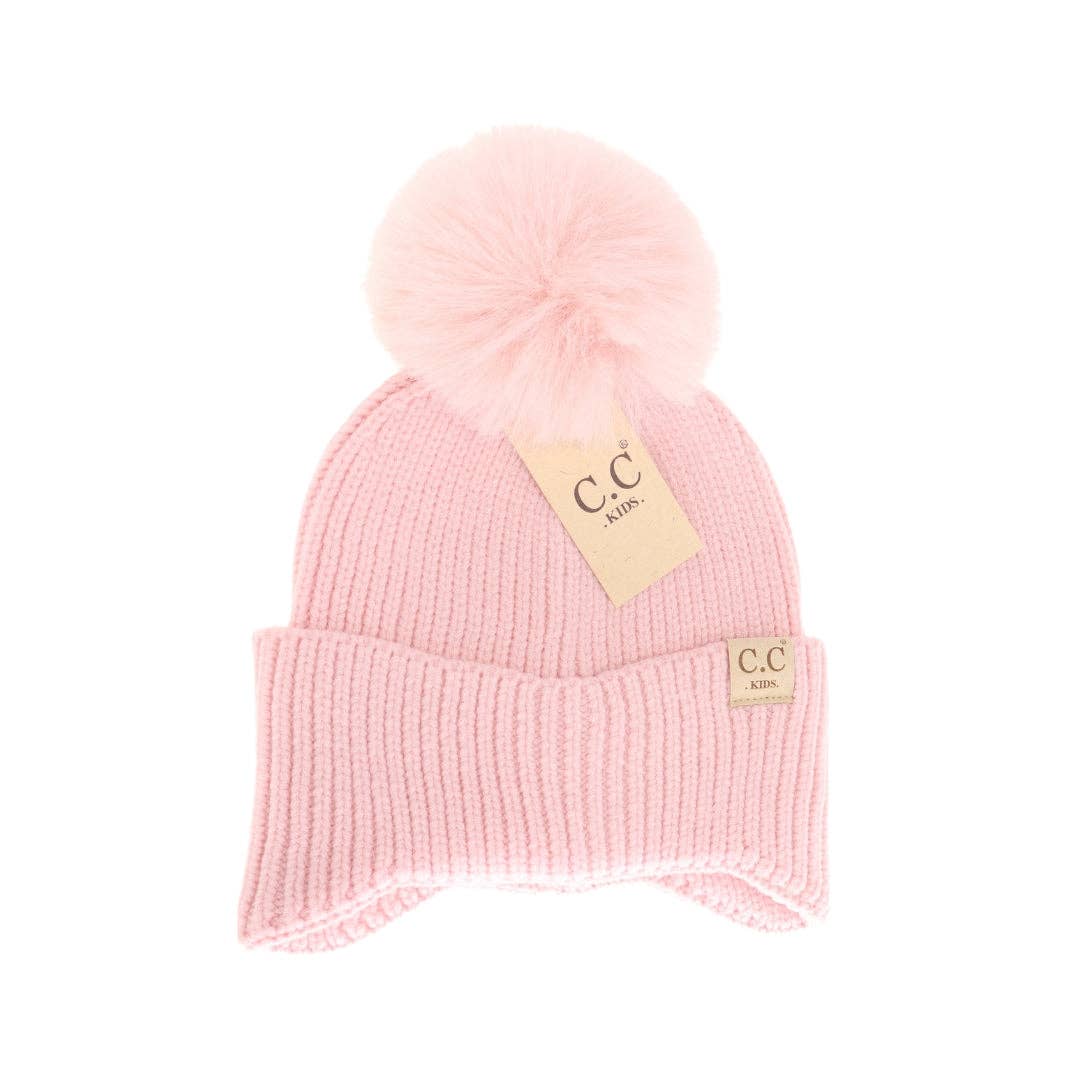 KIDS Ear Flap Pom C.C Beanie