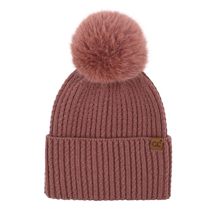 Cable Cuff Pom C.C Beanie