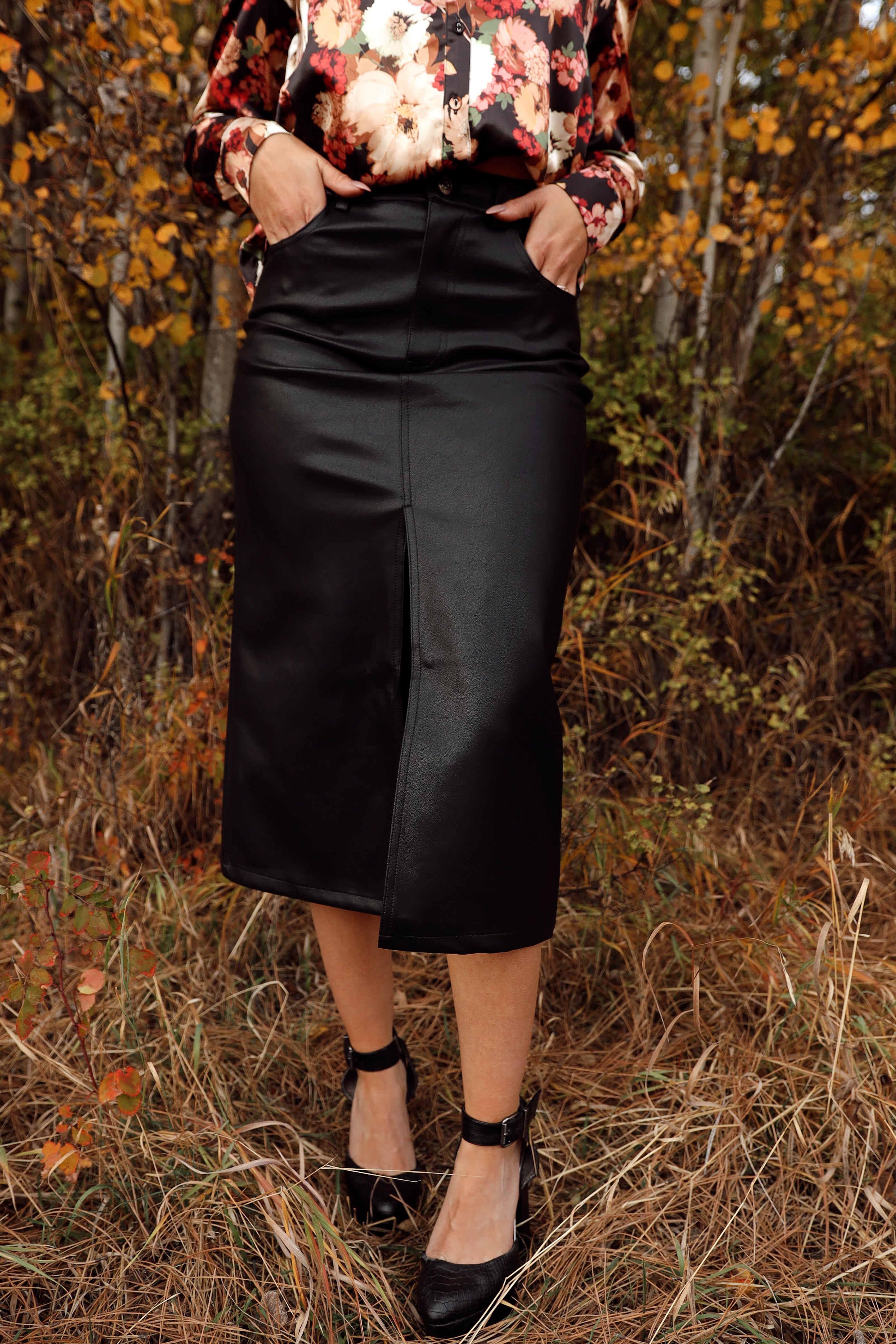 KADENCE FAUX LEATHER SKIRT