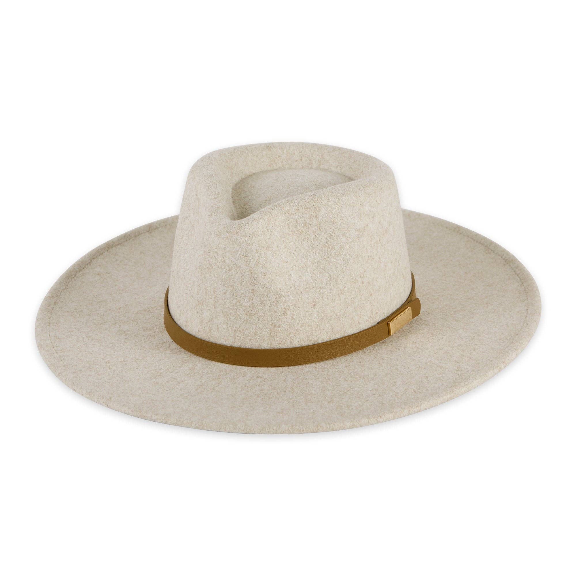 Heathered Wide Brim Hat - Cream