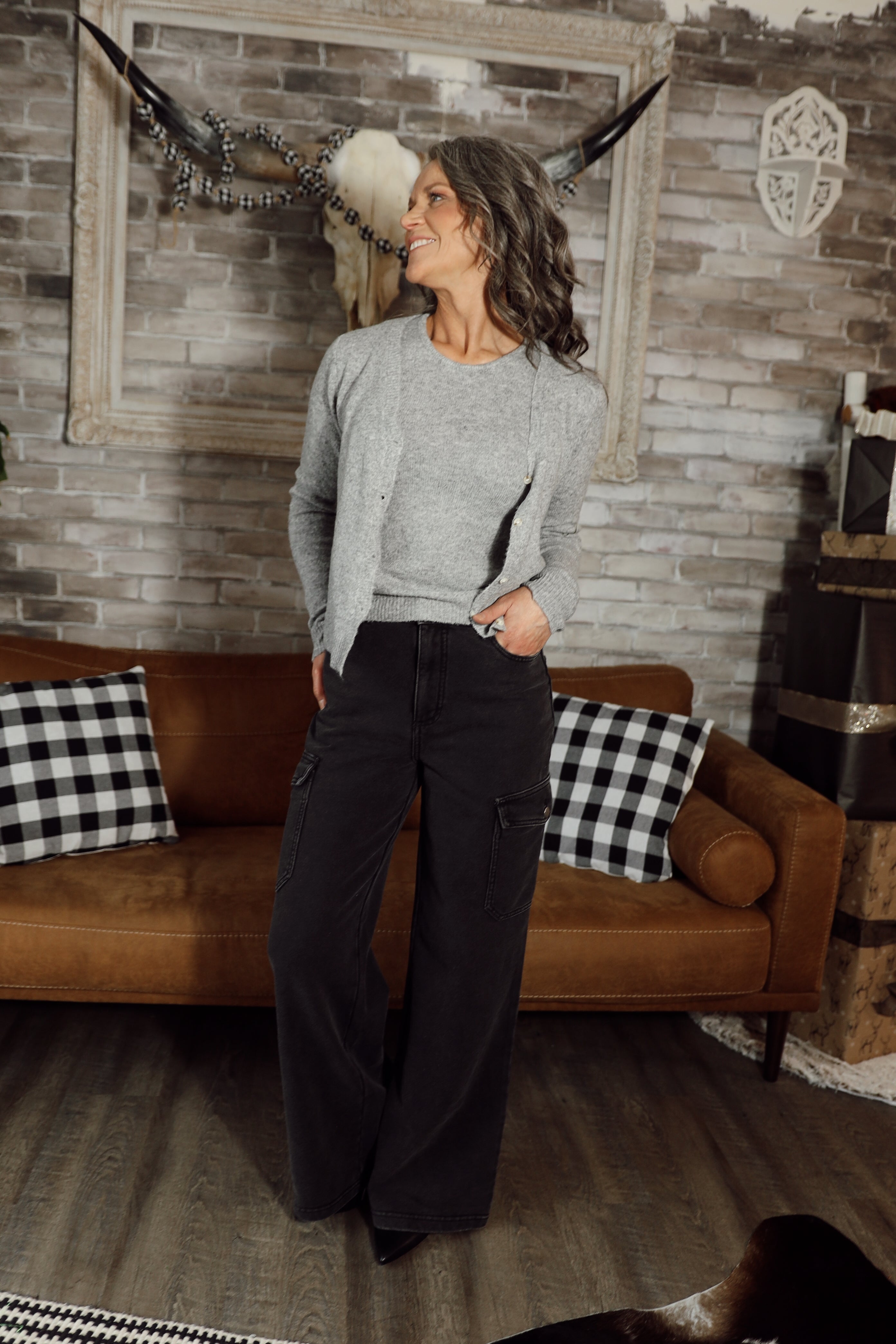 MAEVE HR WIDE DENIM SWEATPANTS