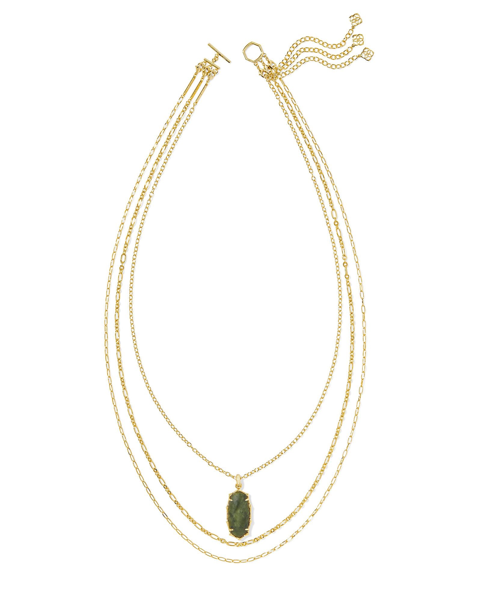 ELLE BAMBOO FRAME TRIPLE STRAND NECKLACE