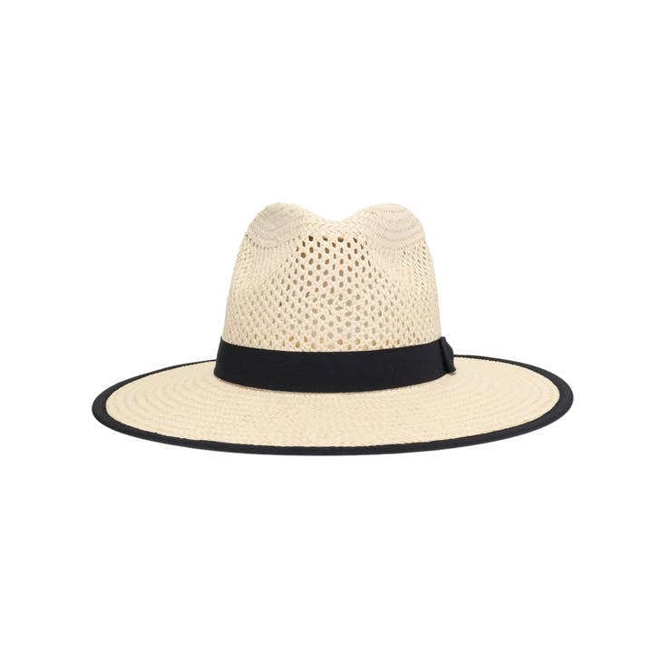 Open Weave Bow Trim C.C Panama Hat