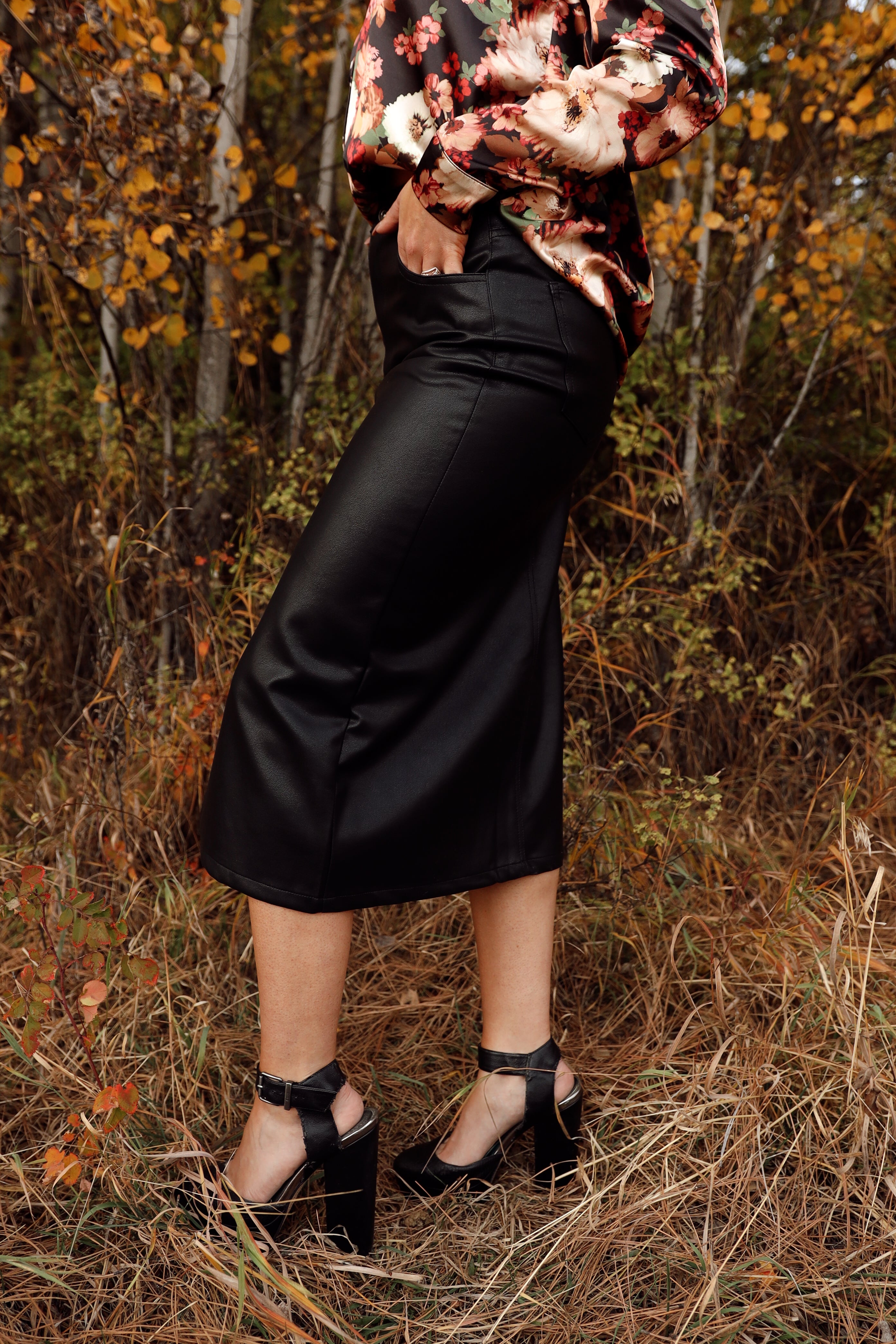 KADENCE FAUX LEATHER SKIRT