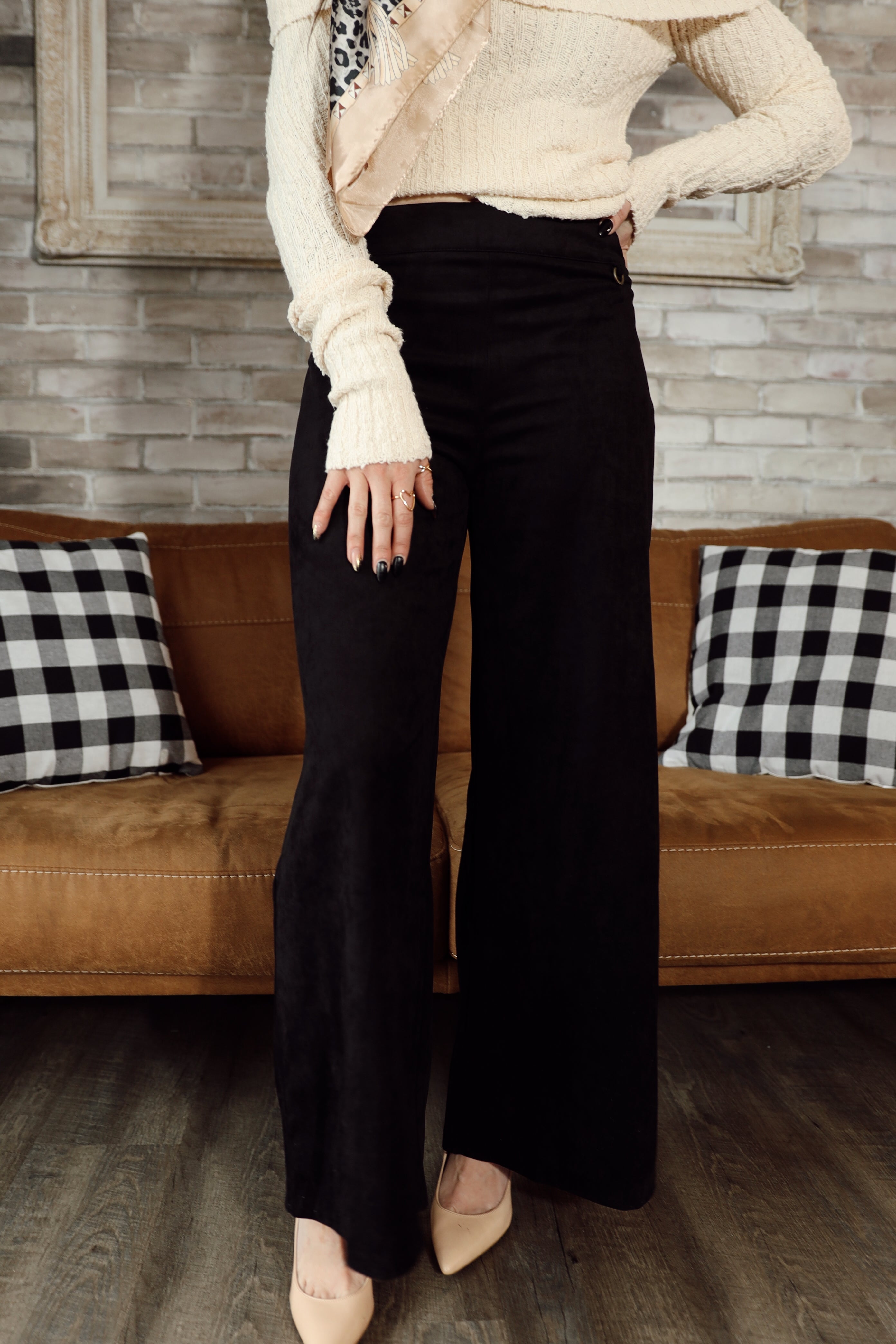 TOMMIE SUEDE WIDE PANTS