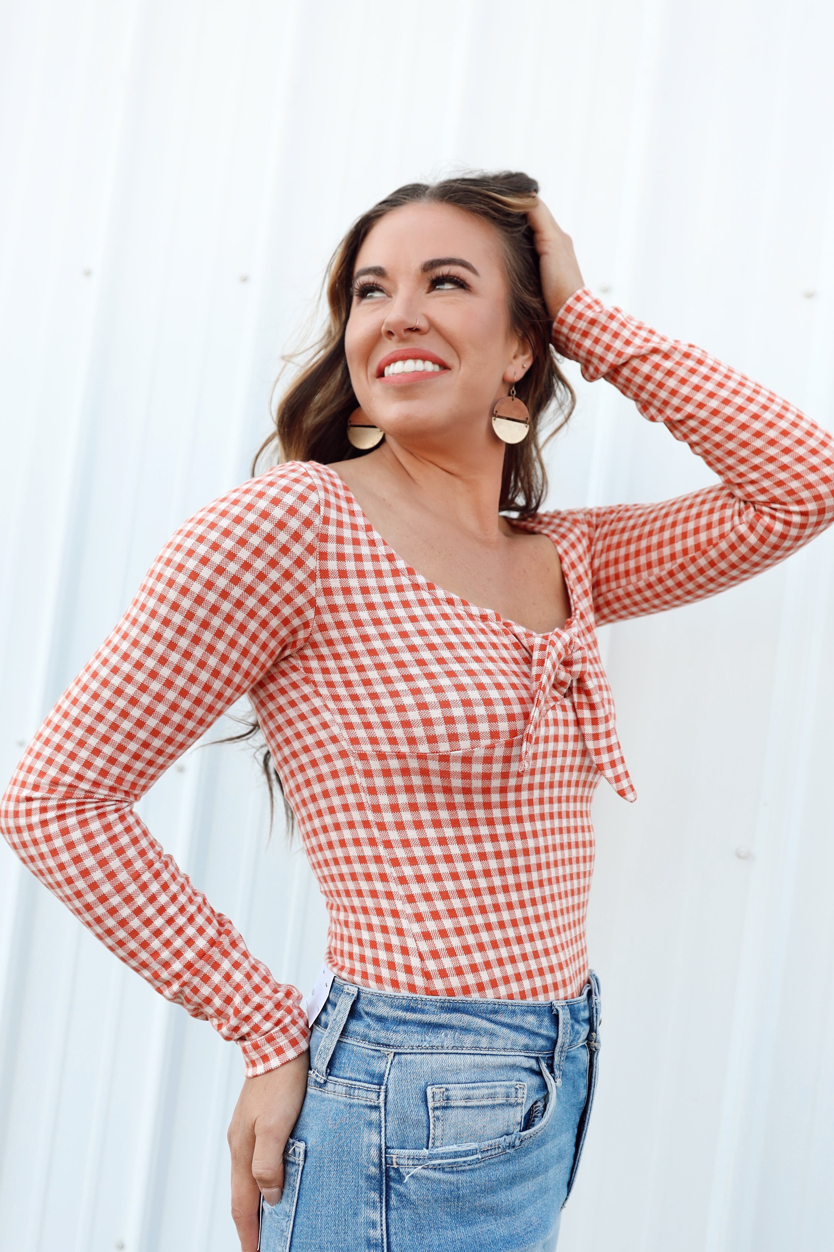 KERI GINGHAM BODYSUIT