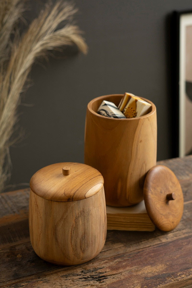 Teak Wood Canisters