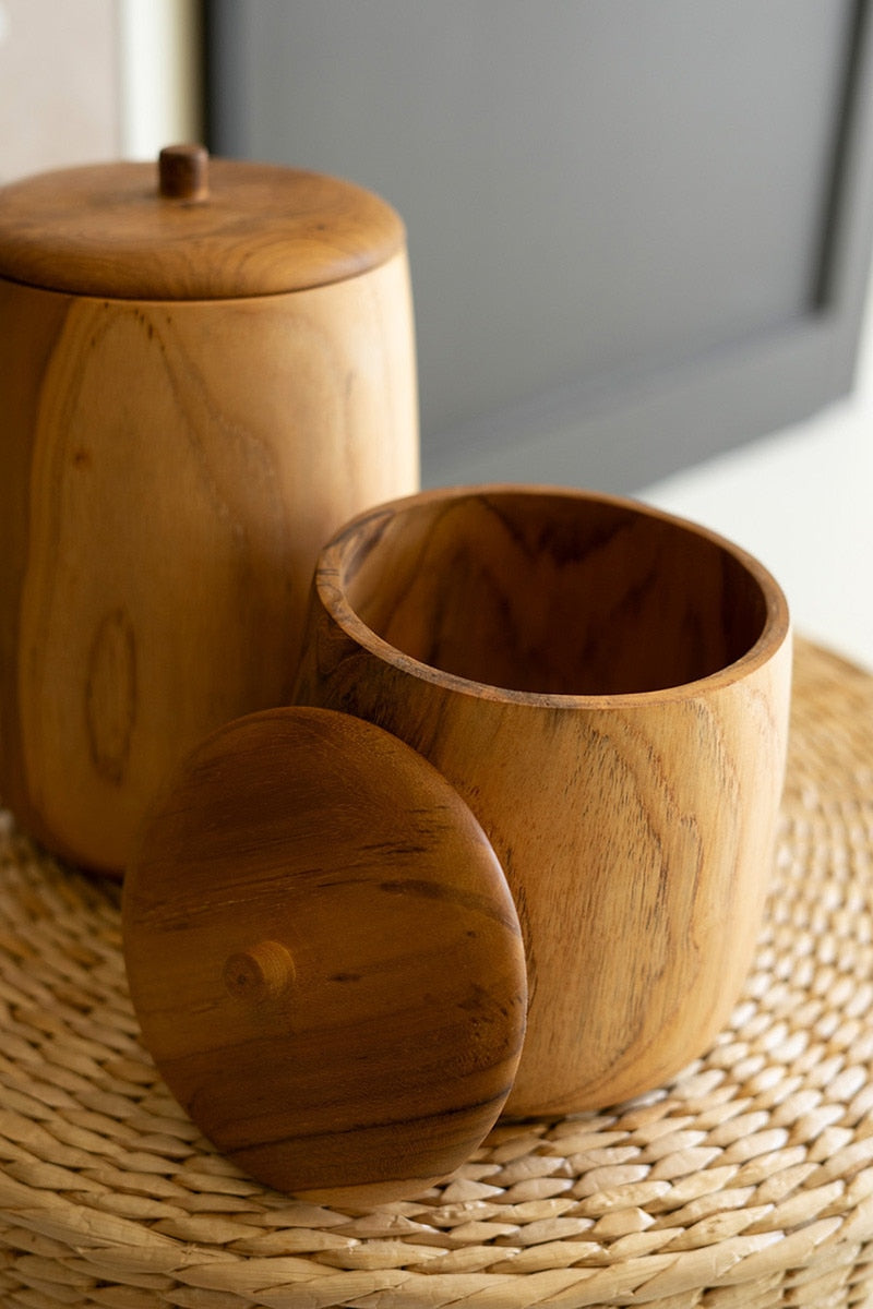 Teak Wood Canisters