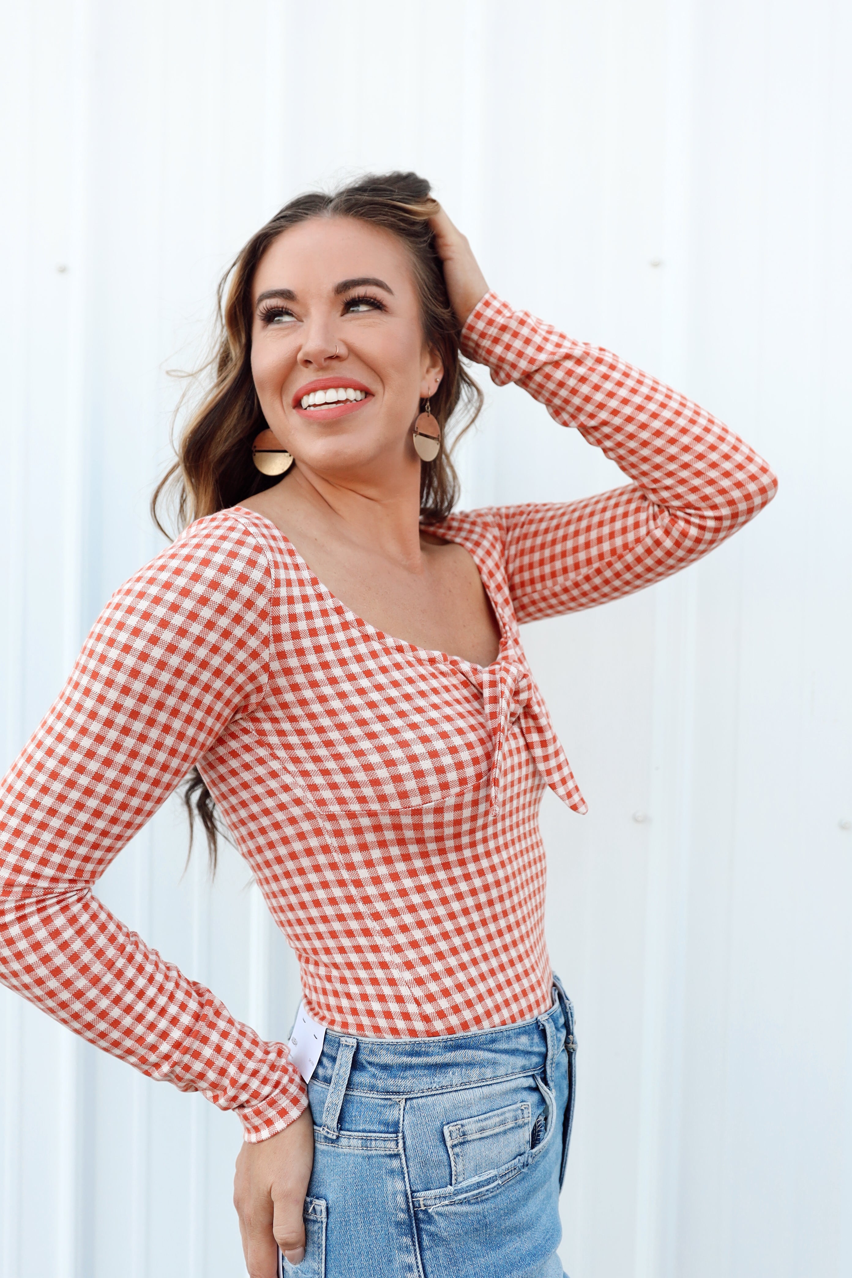 KERI GINGHAM BODYSUIT