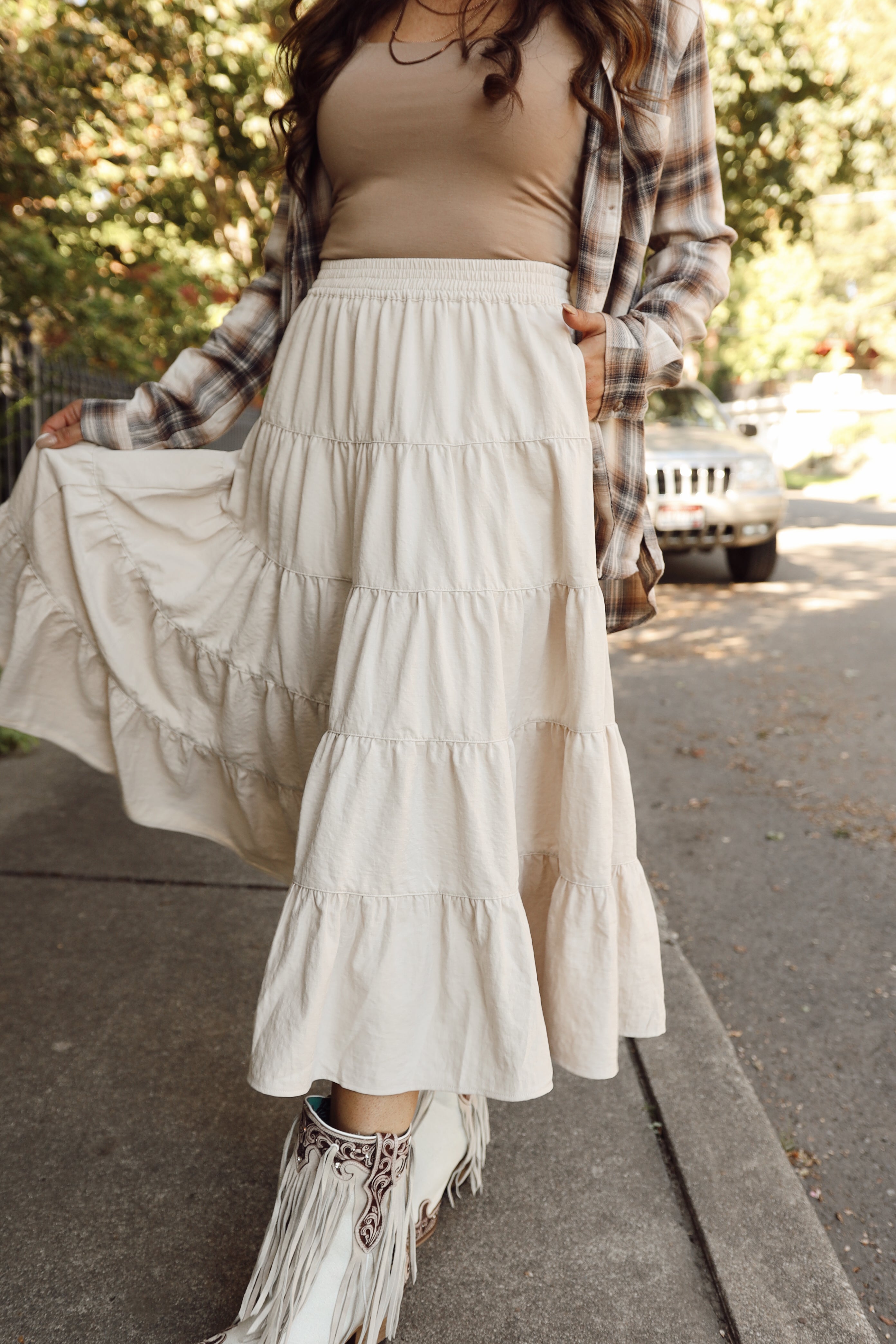 MACEY MIDI SKIRT