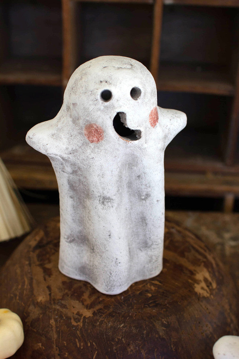 Tabletop Clay Ghost Lanterns