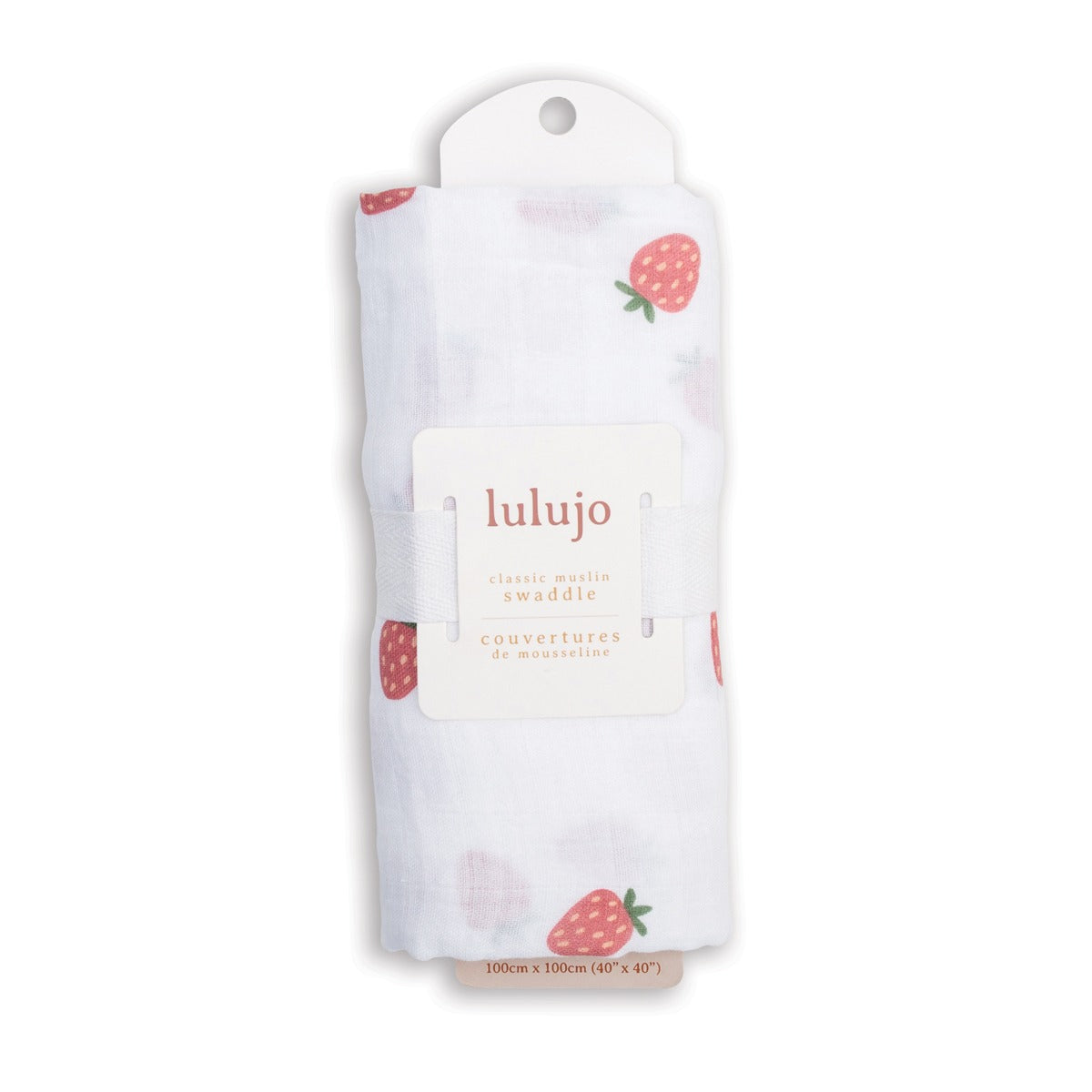 Lulujo Cotton Swaddle – Strawberries