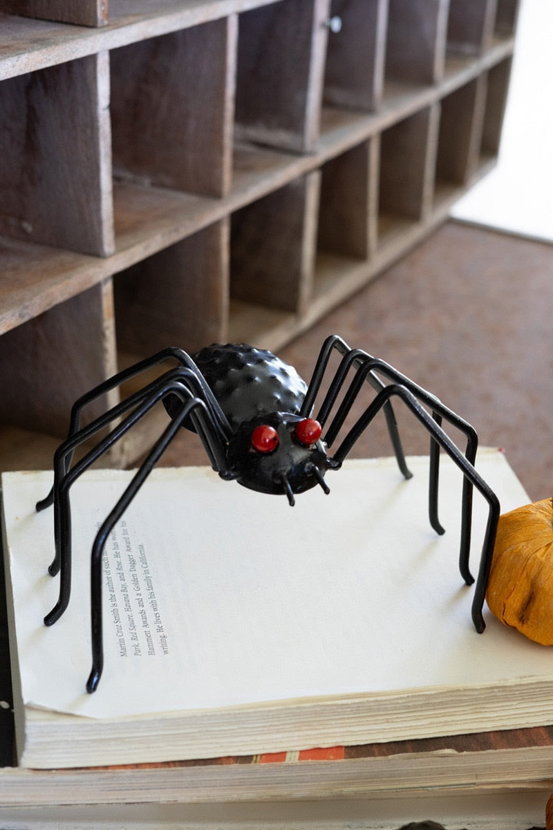 Painted Metal Halloween Spiders