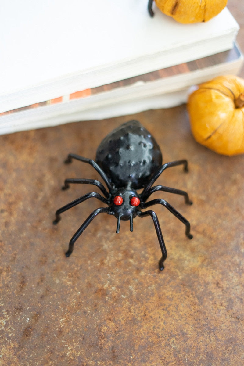 Painted Metal Halloween Spiders