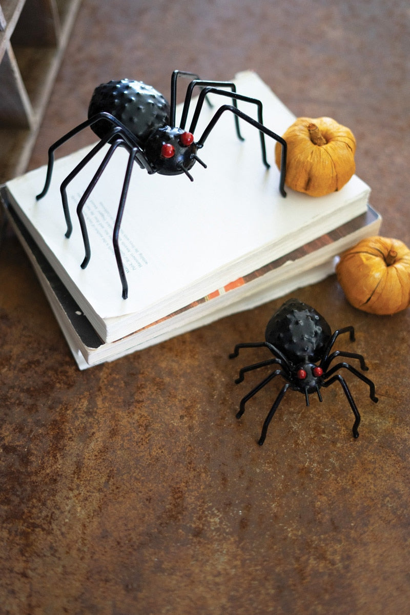 Painted Metal Halloween Spiders