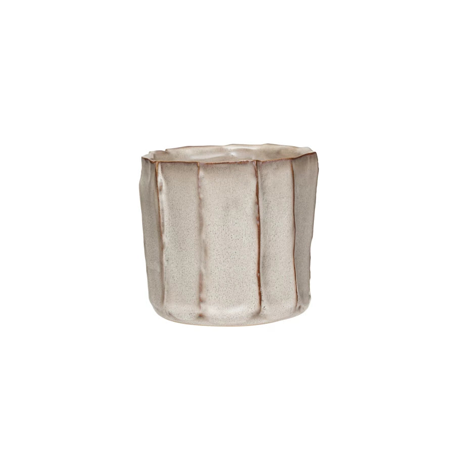 Stoneware Fluted Planter (Holds 3" Pot)