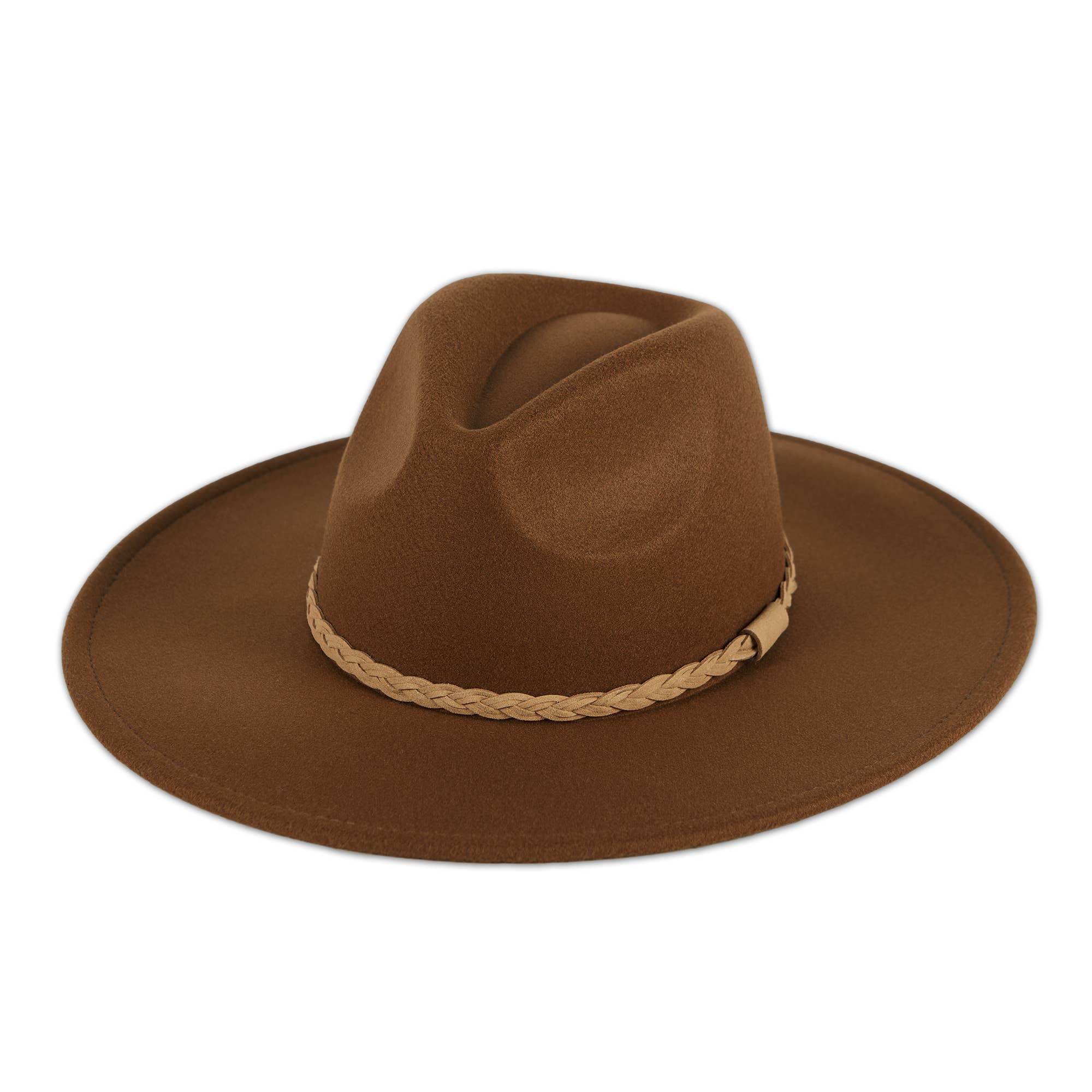 Stella Wide Brim Fedora - Brown