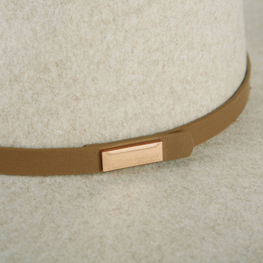 Heathered Wide Brim Hat - Cream