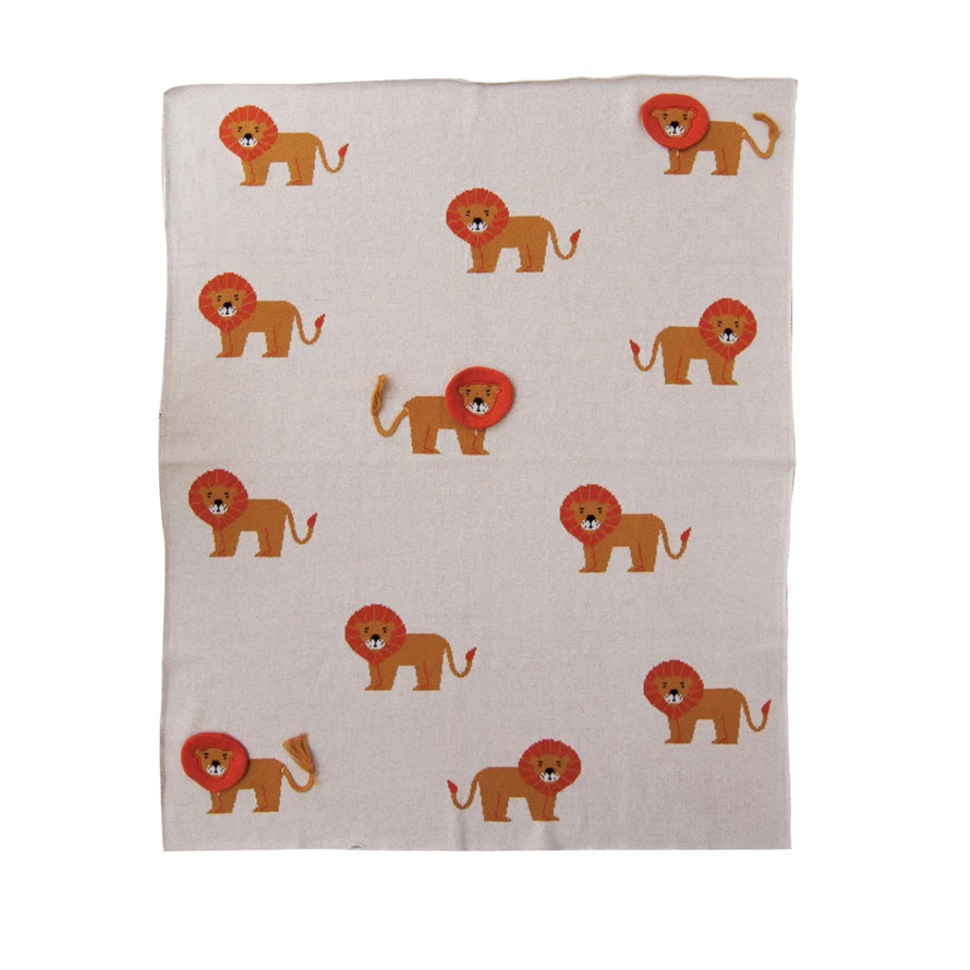 Baby Blanket w/ Lions & Applique Manes