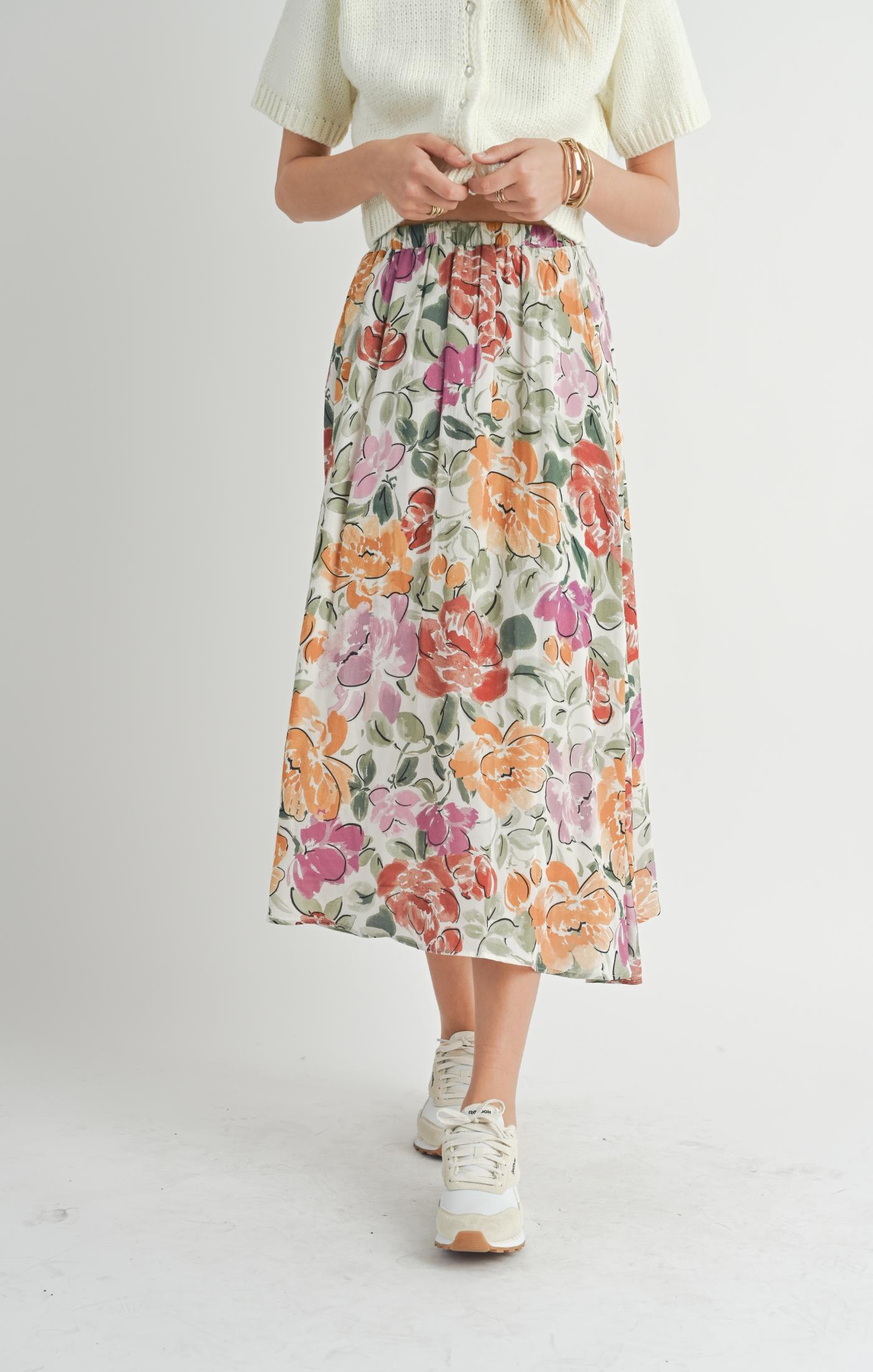 TREASURES GATHERED MIDI SKIRT