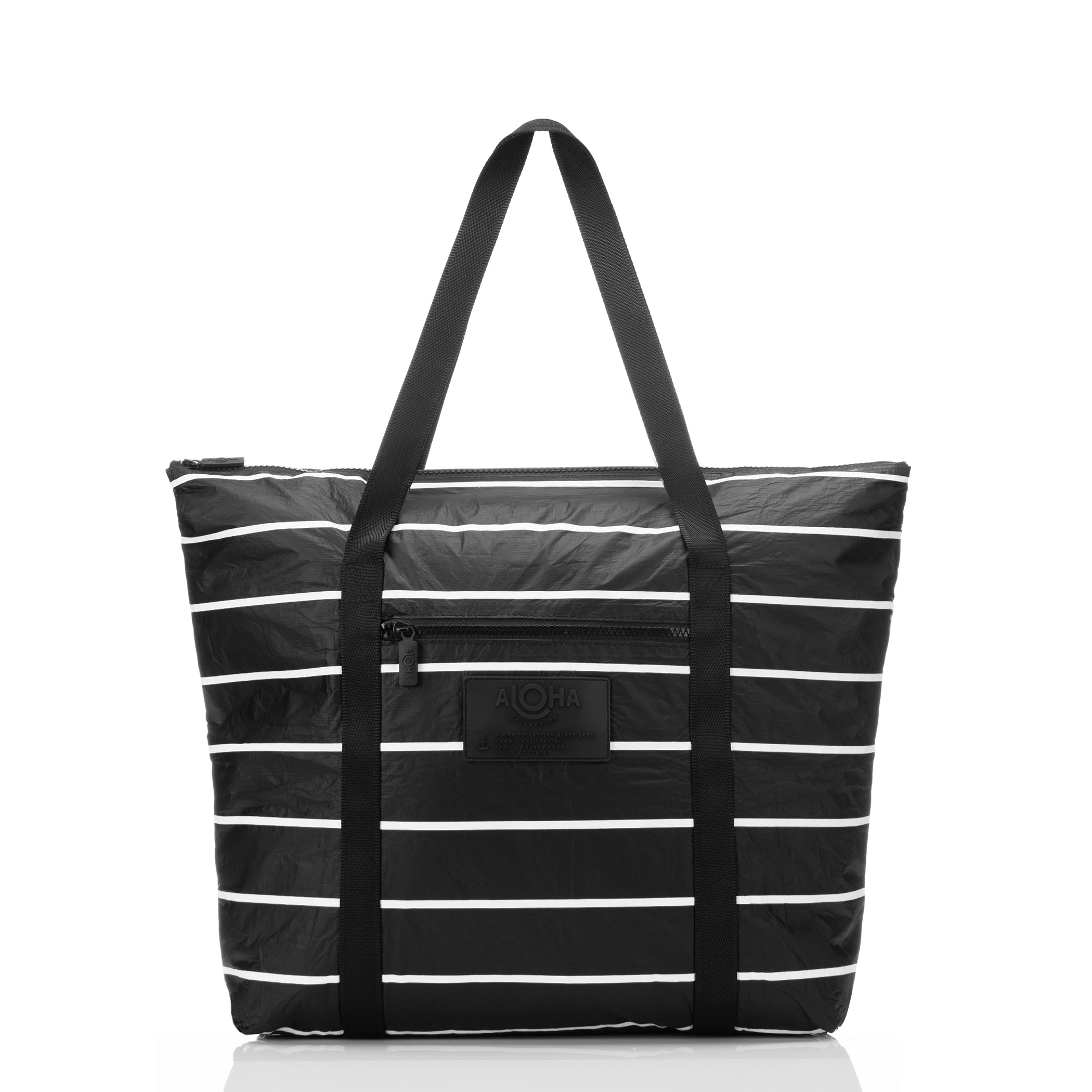 Pinstripe Zipper Tote